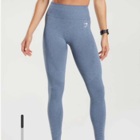 Gymshark Vital Seamless 2.0 Leggings Evening Blue Marl - Picture 1 of 5